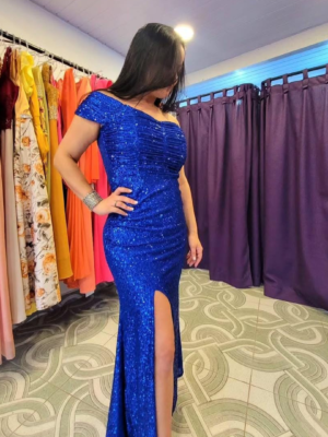 Vestido Azul con Lentejuelas