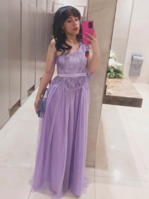 Vestido lila media manga