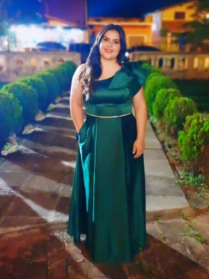 Vestido verde brillante media manga