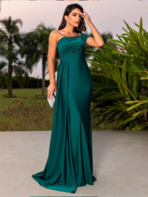 Vestido verde media manga