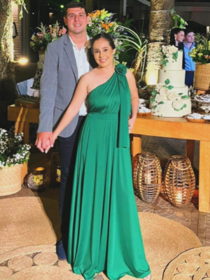 Vestido verde media manga