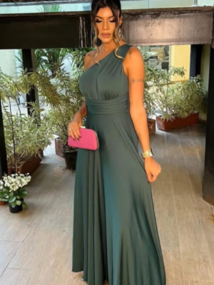 Vestido verde oliva mediamanga