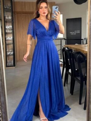 Vestido azul electrico con magas