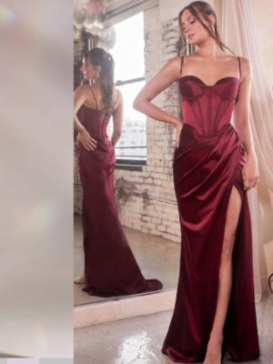 Vestido granate al cuerpo