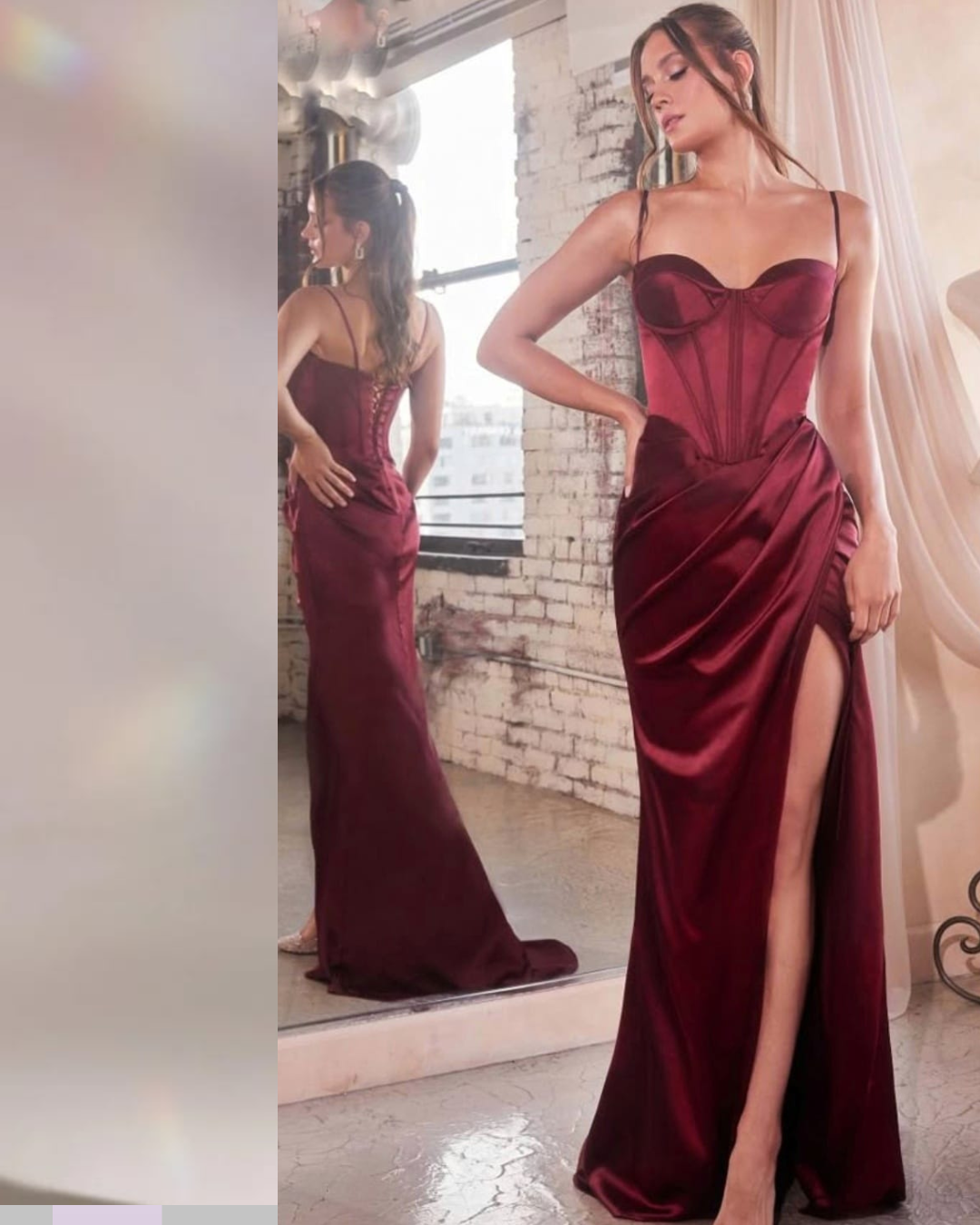 Vestido granate al cuerpo