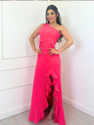 Vestido al cuerpo rosa chicle