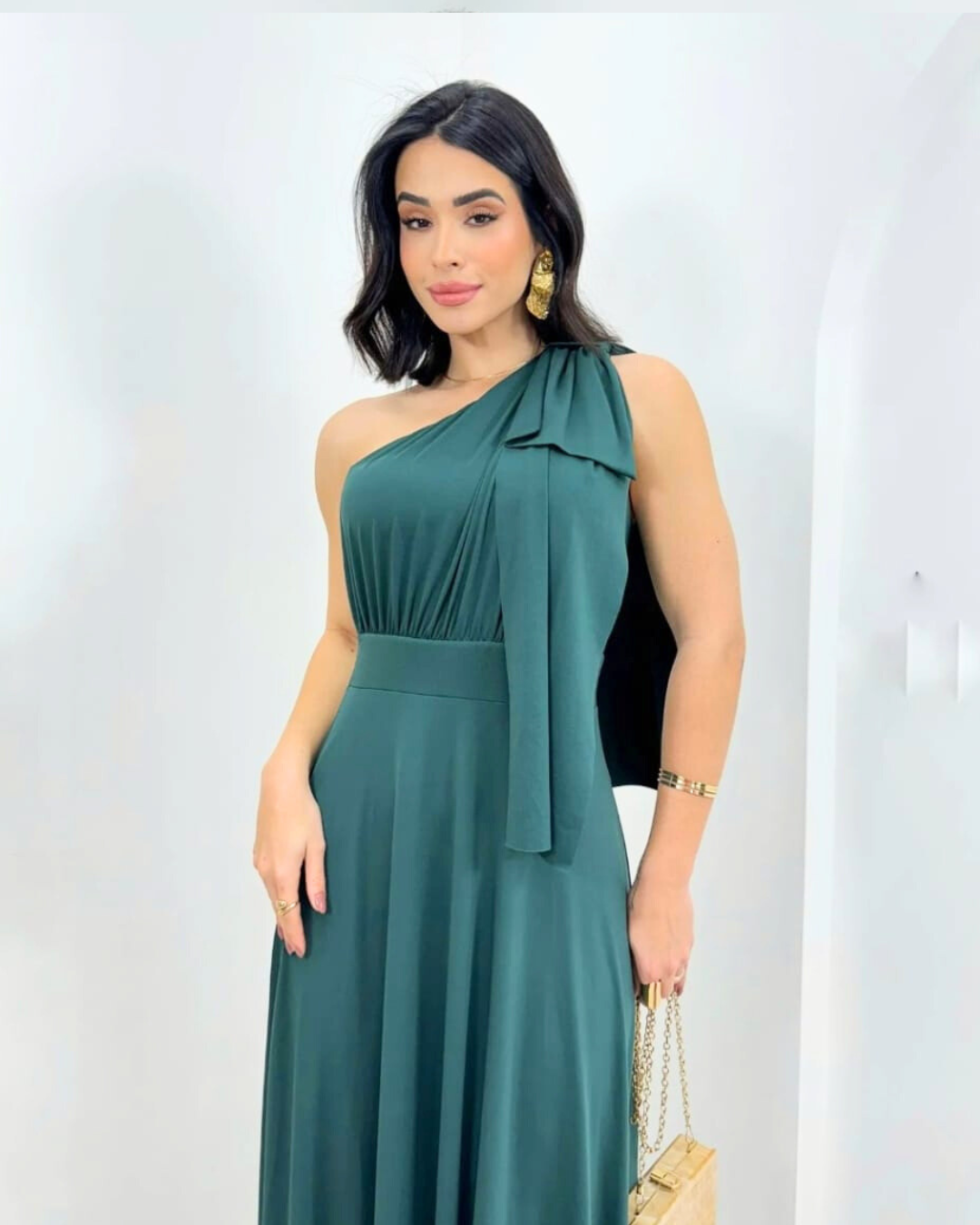 Vestido verde petróleo - Imagen 2