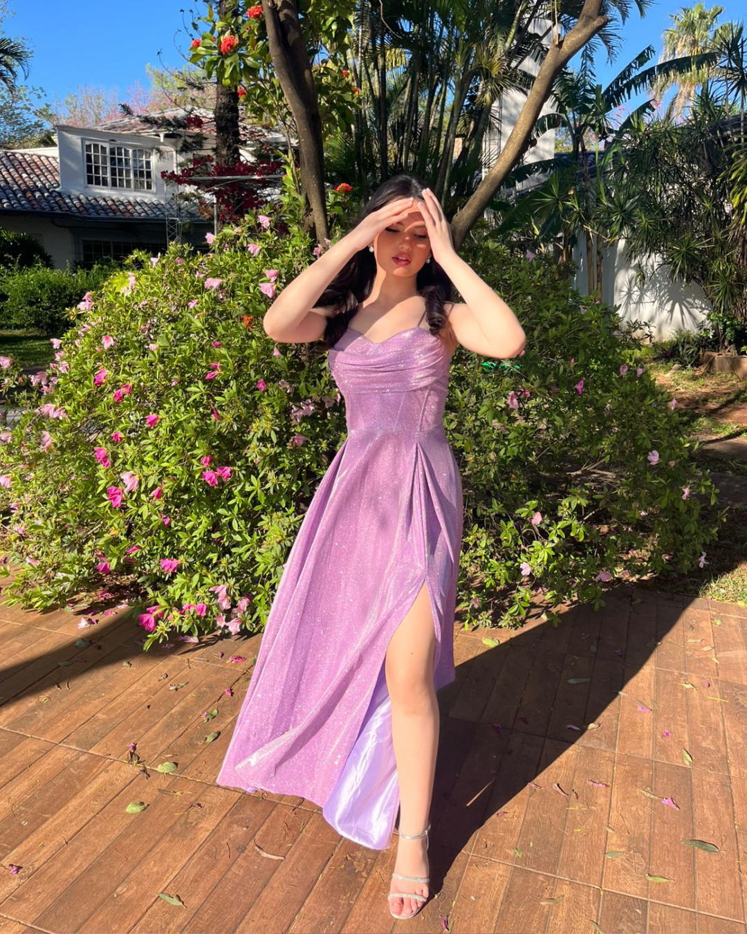 Lila claro con brillitos