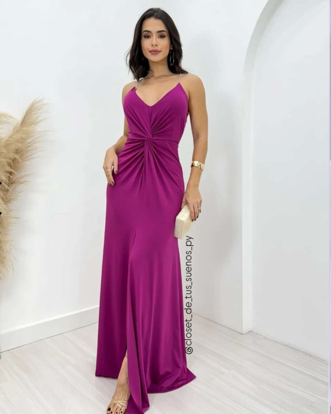 Vestido Lila con detalles plateados